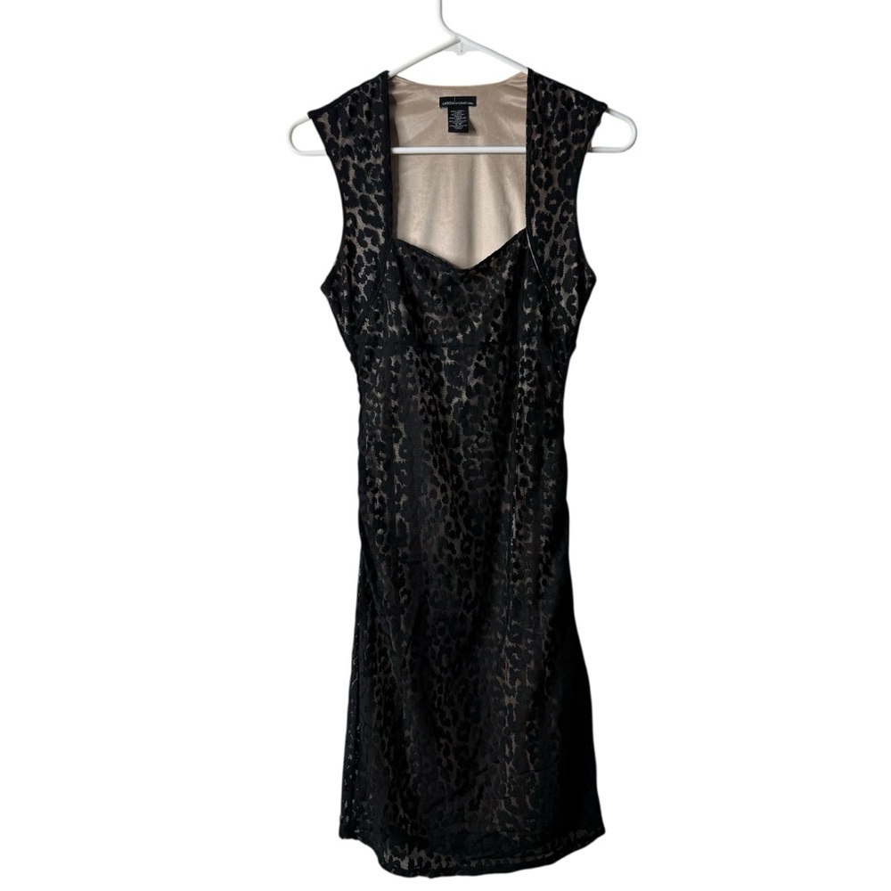Vintage Moda International Black Lace Square Neck Sleeveless Goth Tank Dress